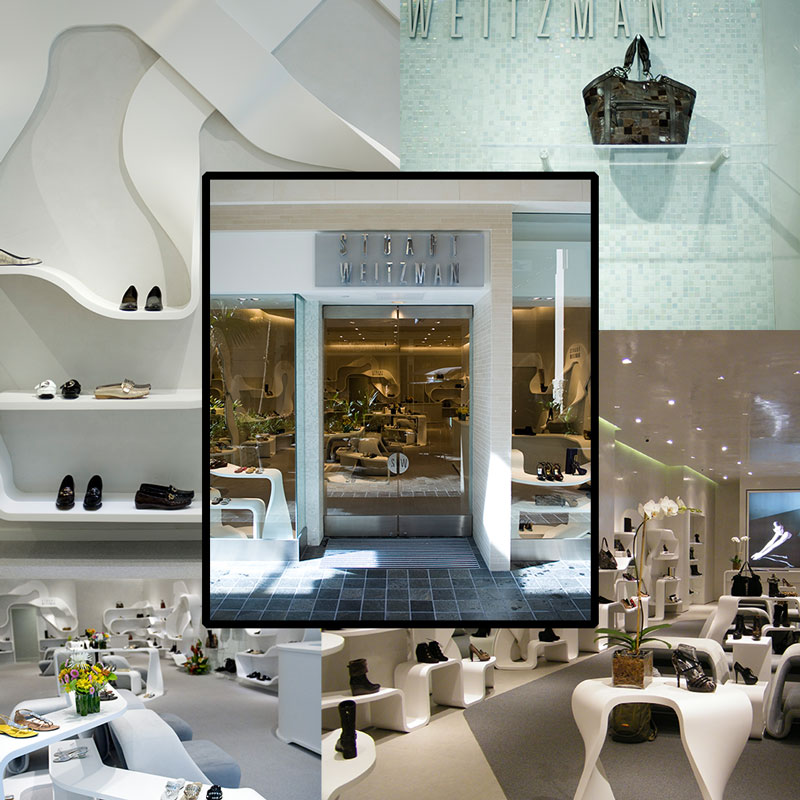 Collage of Stuart Weitzman High End Retail Construction Projects